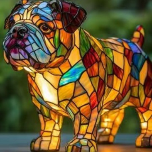 Tommie | Magisk Hundlampa i Färgat Glas