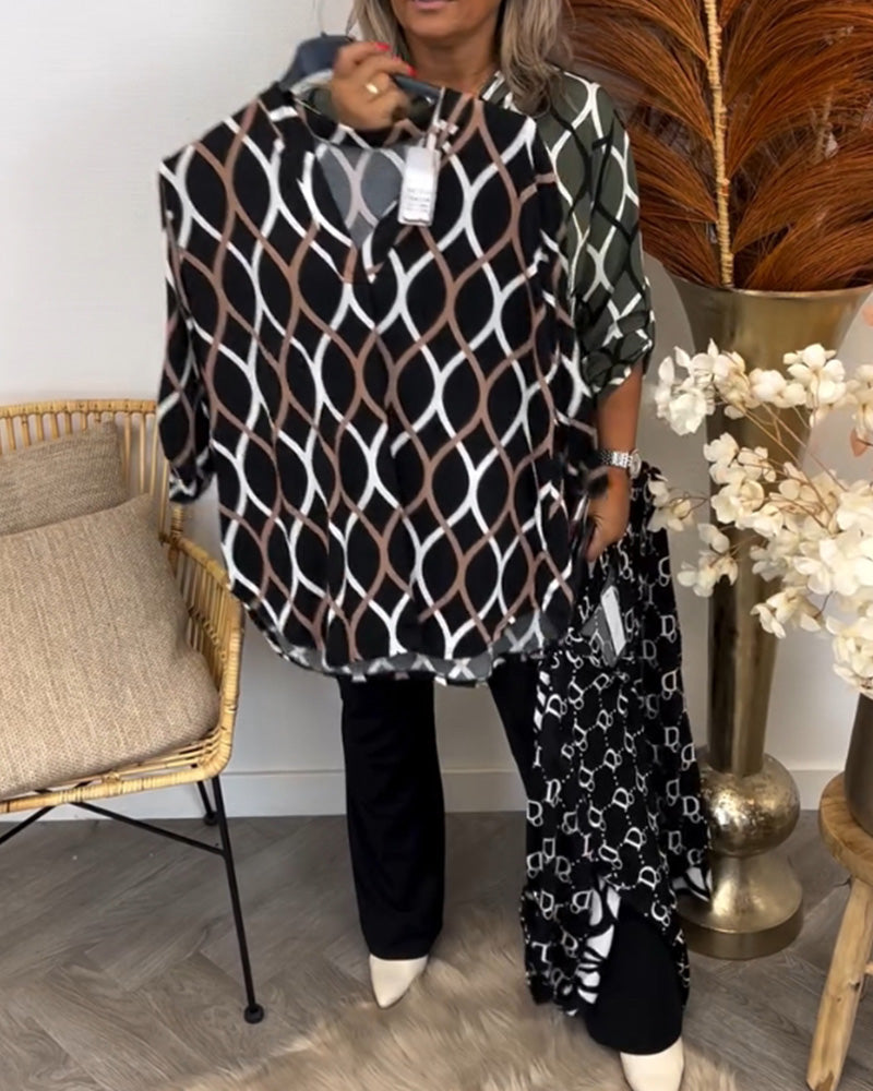 Abby | Elegant blus med grafiskt mönster