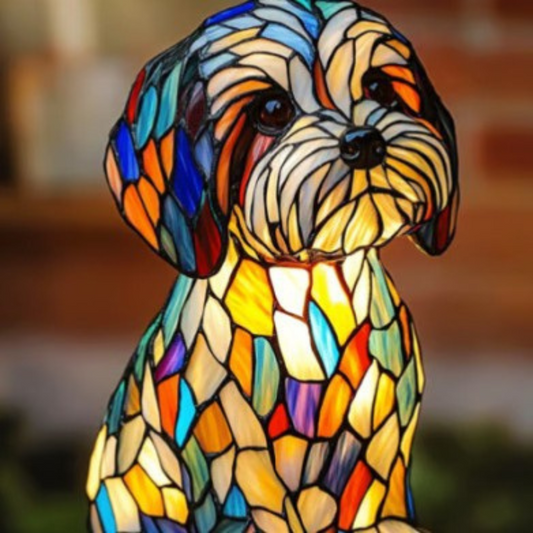 Sam | Färgglad Magisk Hundlampa i Glas