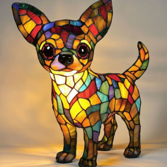 Peppie | Magisk Hundlampa i Färgat Glas