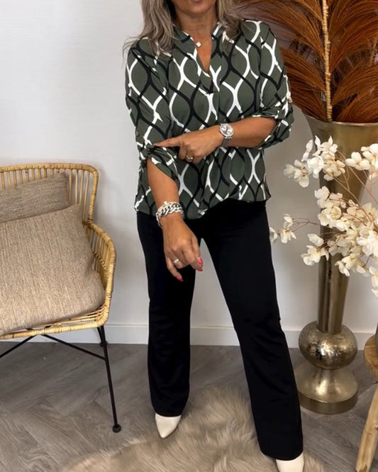 Abby | Elegant blus med grafiskt mönster