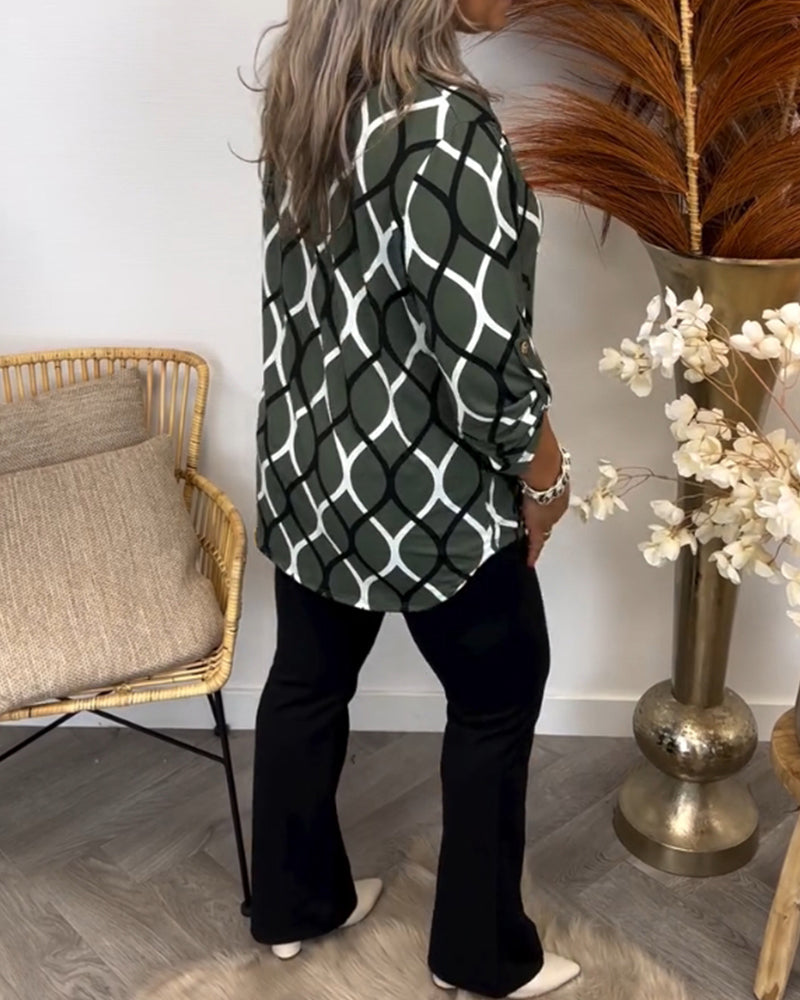 Abby | Elegant blus med grafiskt mönster