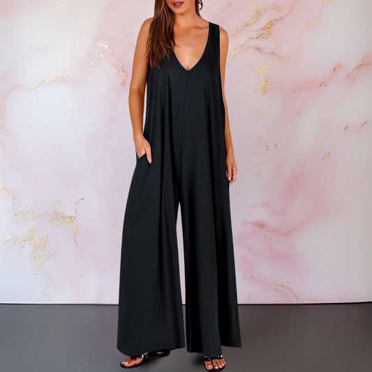 Magda™ | Den bekväma jumpsuiten med V-ringning och vida ben