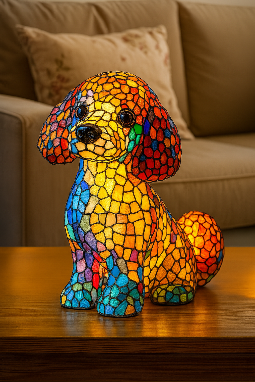 Binkie | Magisk Hundlampa i Färgat Glas