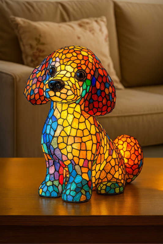 Binkie | Magisk Hundlampa i Färgat Glas