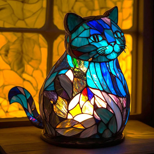 Nijn | Färgglad Magisk Kattlampa i Glas