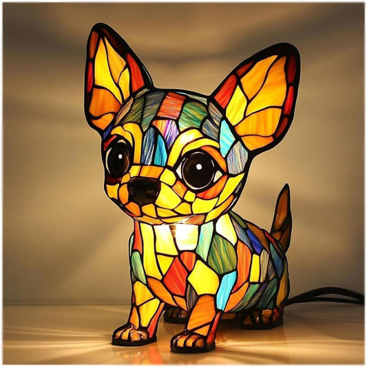 Luna | Magisk Hundlampa i Färgat Glas