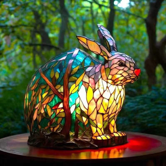 Noppie | Magisk Färgglad Glas Kaninlampa