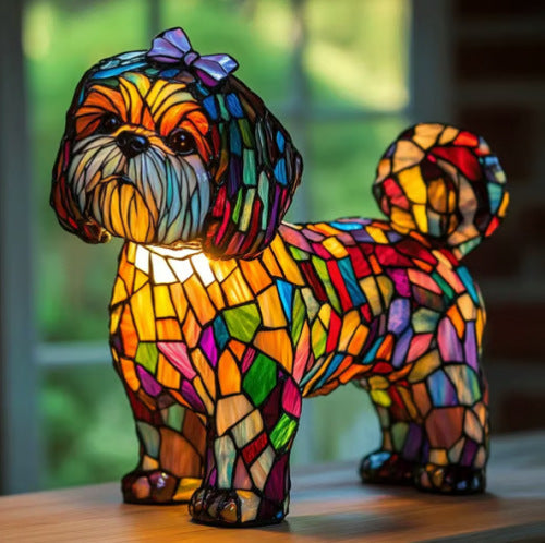 Daisy | Magisk Hundlampa i Färgat Glas